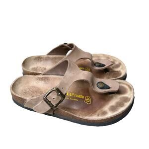 Real Natura Thong Sandals Brown Leather sz 6